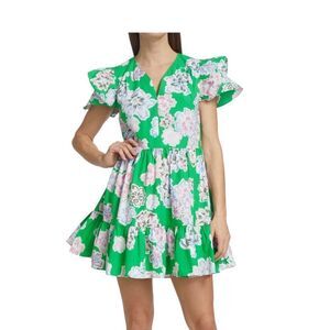 Tanya Taylor Marisol Ruffle-Sleeve Minidress